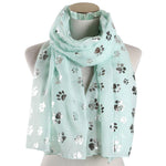 Foulard chat jolies empreintes