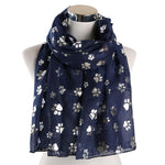 Foulard chat jolies empreintes