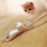 Pendentif chat petite funambule (Argent)