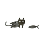 BOUCLES D'OREILLES CHAT FÉLIN SUSPENDU ARGENTÉ (ARGENT)