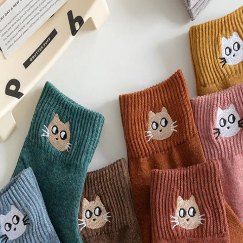 Chaussettes tètes de chat mignonne