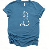 T-shirt Femme Silhouette Chat – Élégance Féline