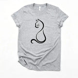 T-shirt Femme Silhouette Chat – Élégance Féline