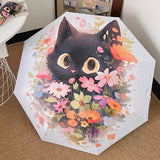 Parapluie chat fleuri