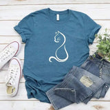 T-shirt Femme Silhouette Chat – Élégance Féline