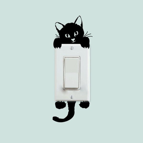 Stickers tête de chat noir - Grand choix d'autocollants en ligne