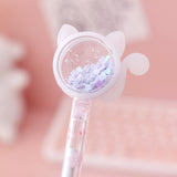 stylo chat paillettes blanc