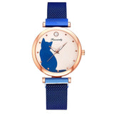 Montre chat coeur de femme