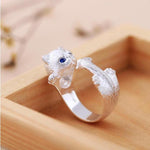 Bague grand calin chat (Argent)